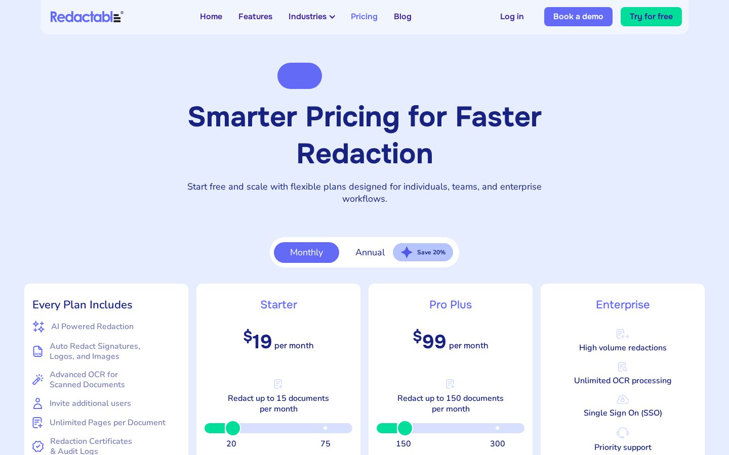 Redactable Pricing