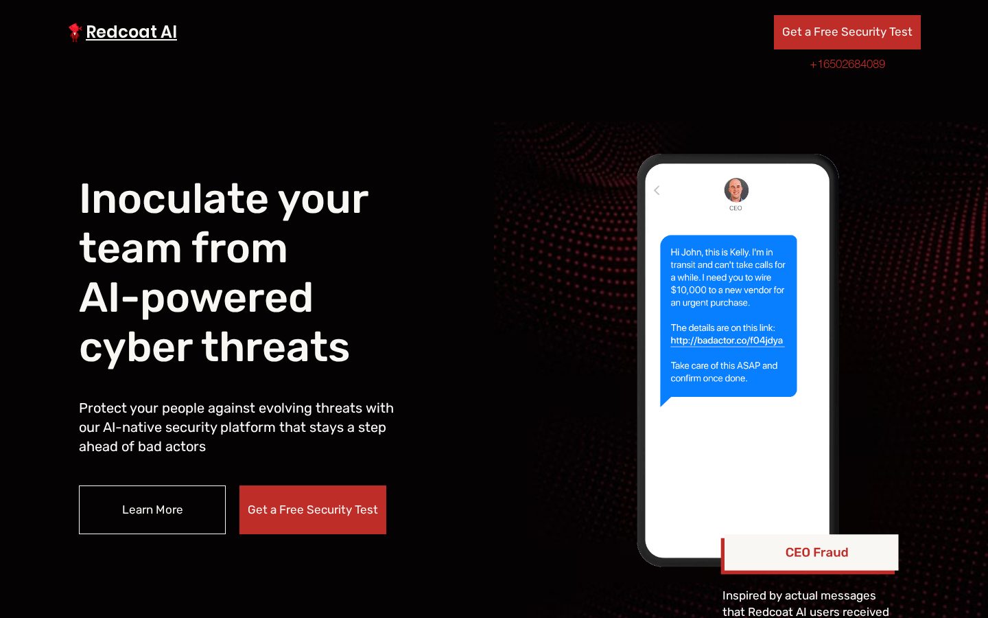 Redcoat AI Homepage