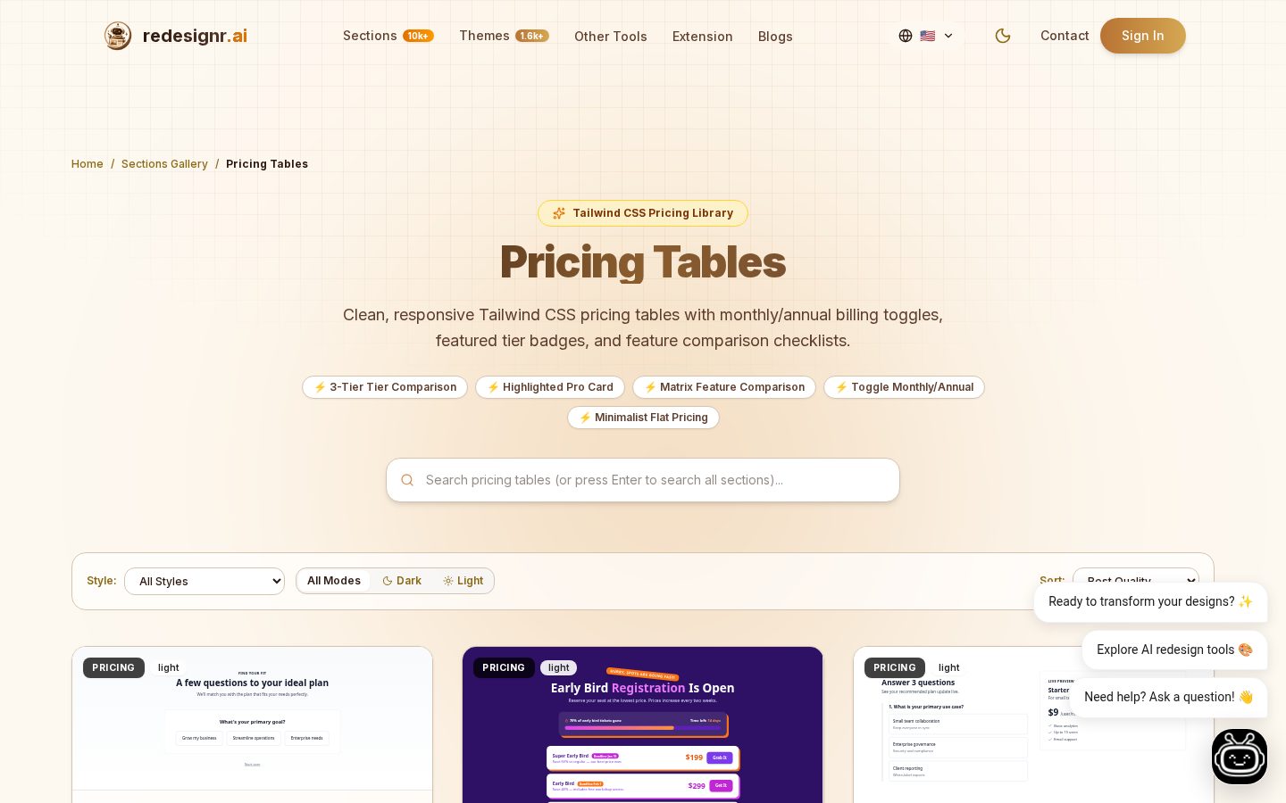 redesignr ai Pricing