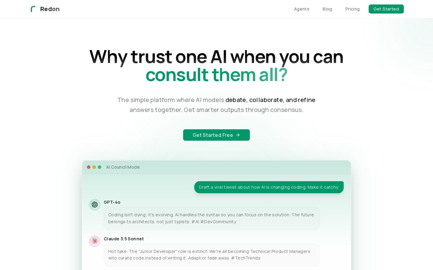 Redon AI Homepage