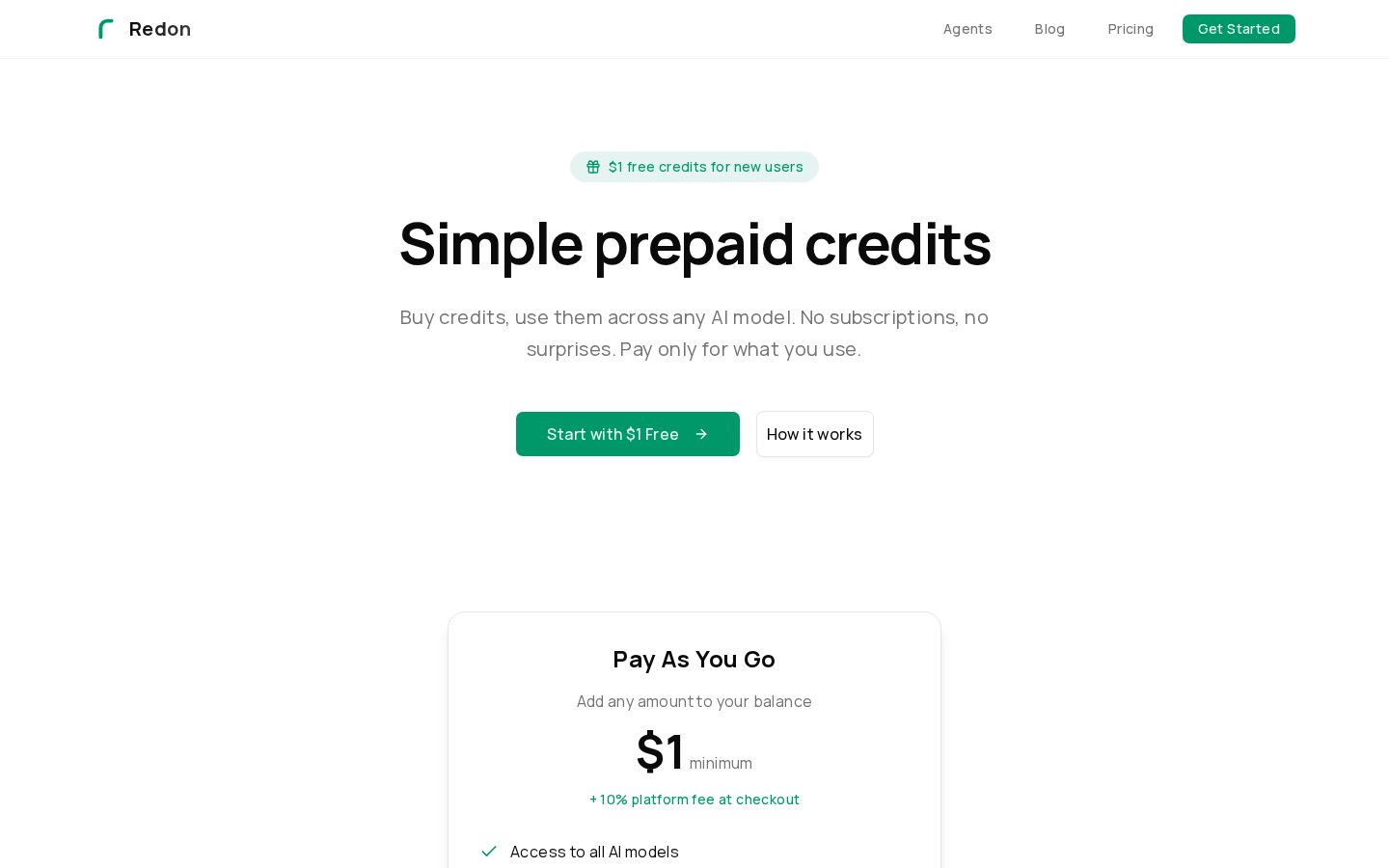Redon AI Pricing