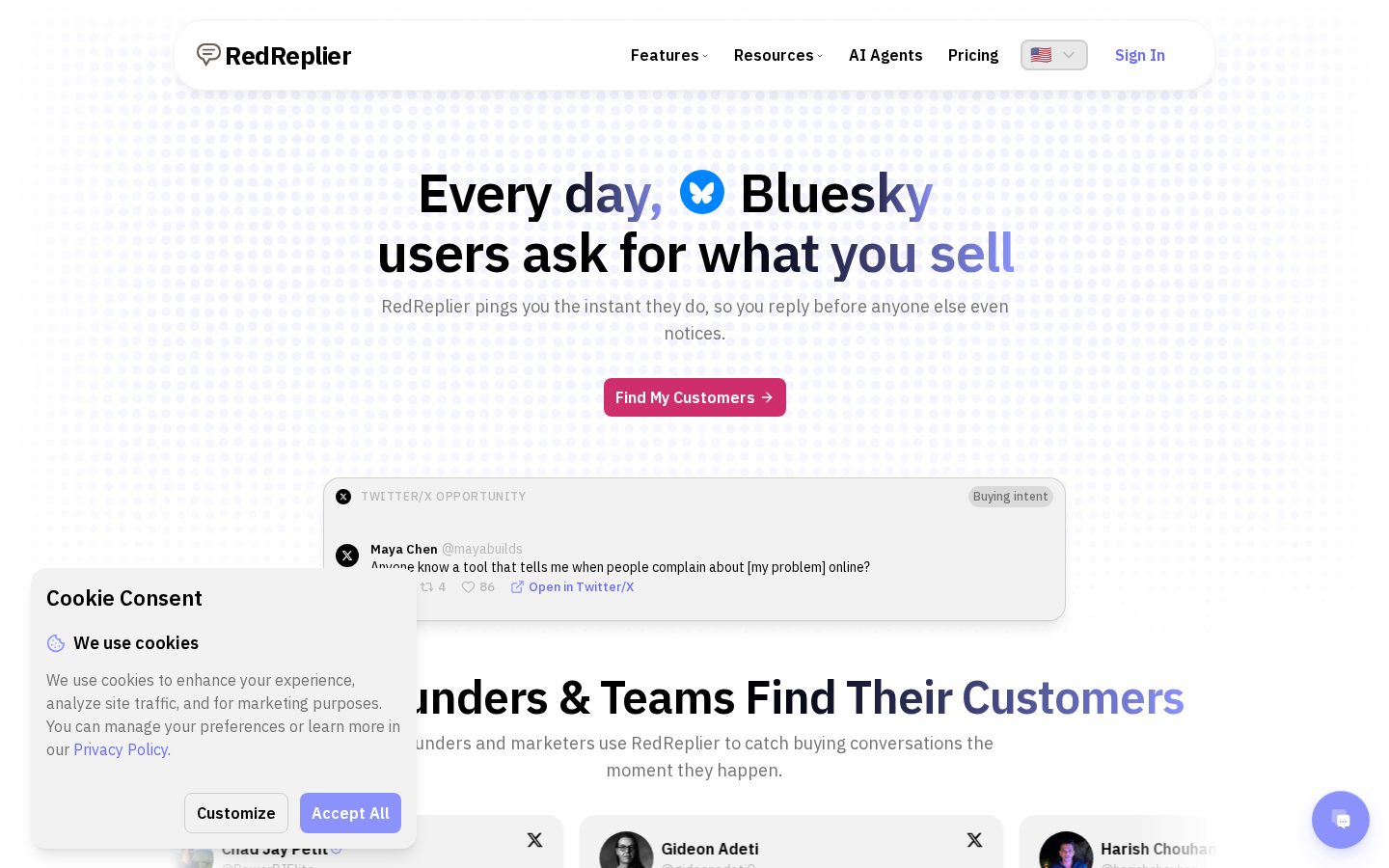 RedReplier Homepage