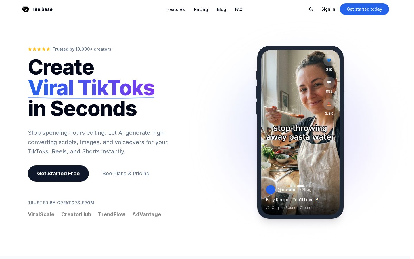 reelbase Homepage