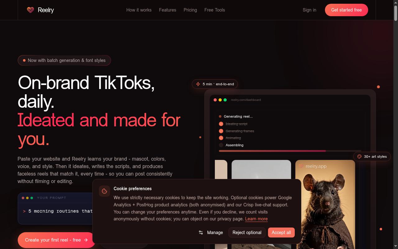 Reelry Homepage