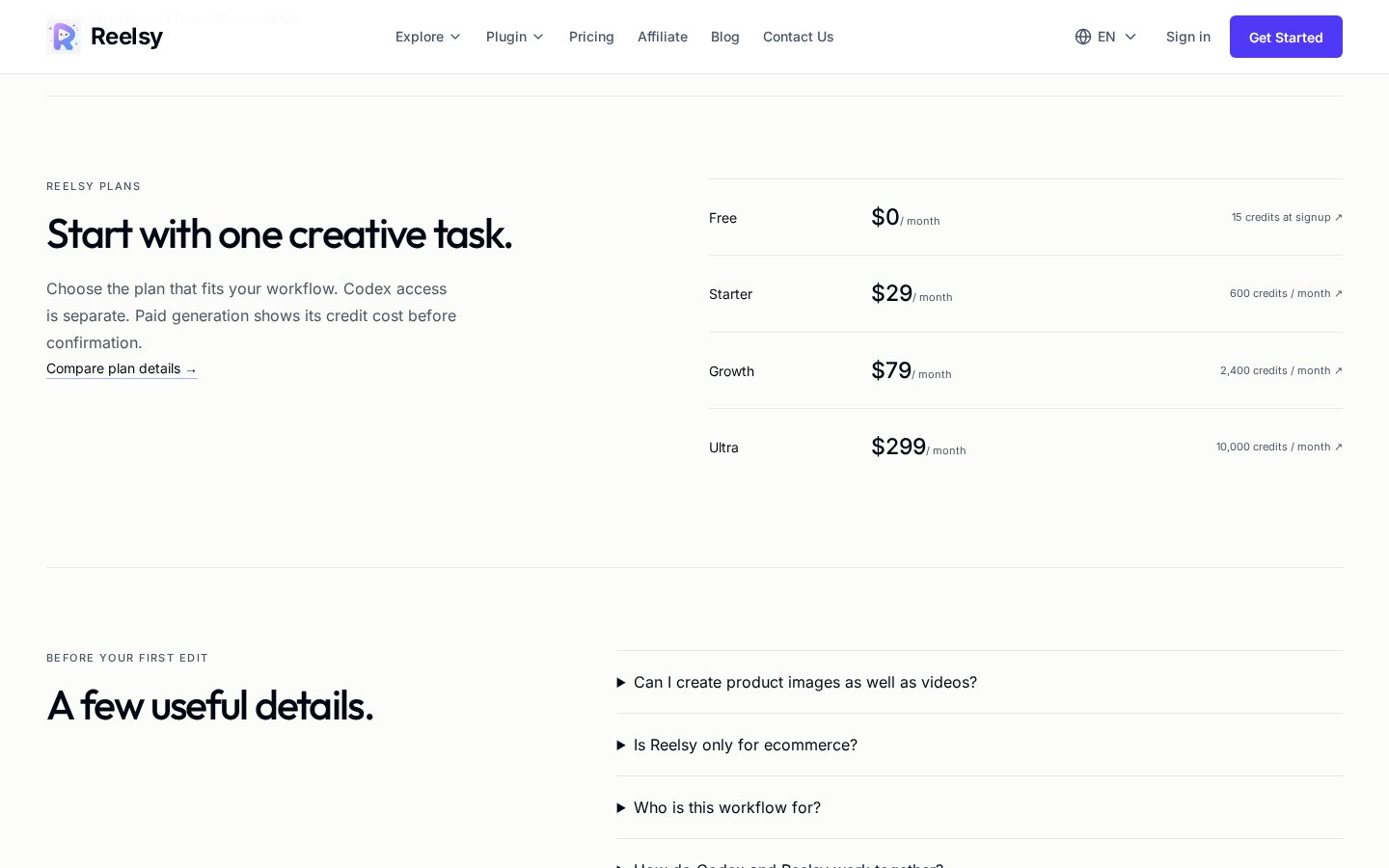 Reelsy Pricing