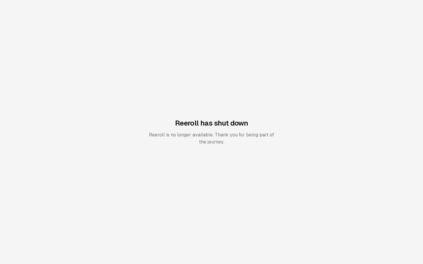 Reeroll Homepage