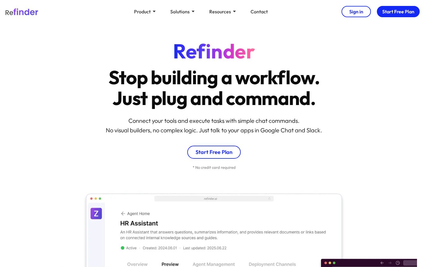 Refinder AI Homepage