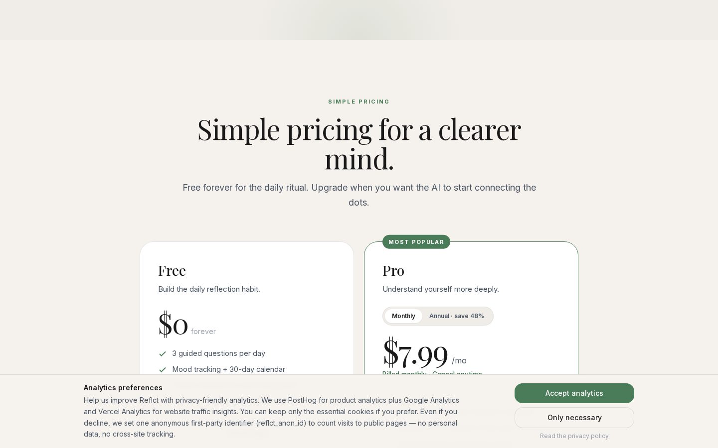 Reflct Pricing