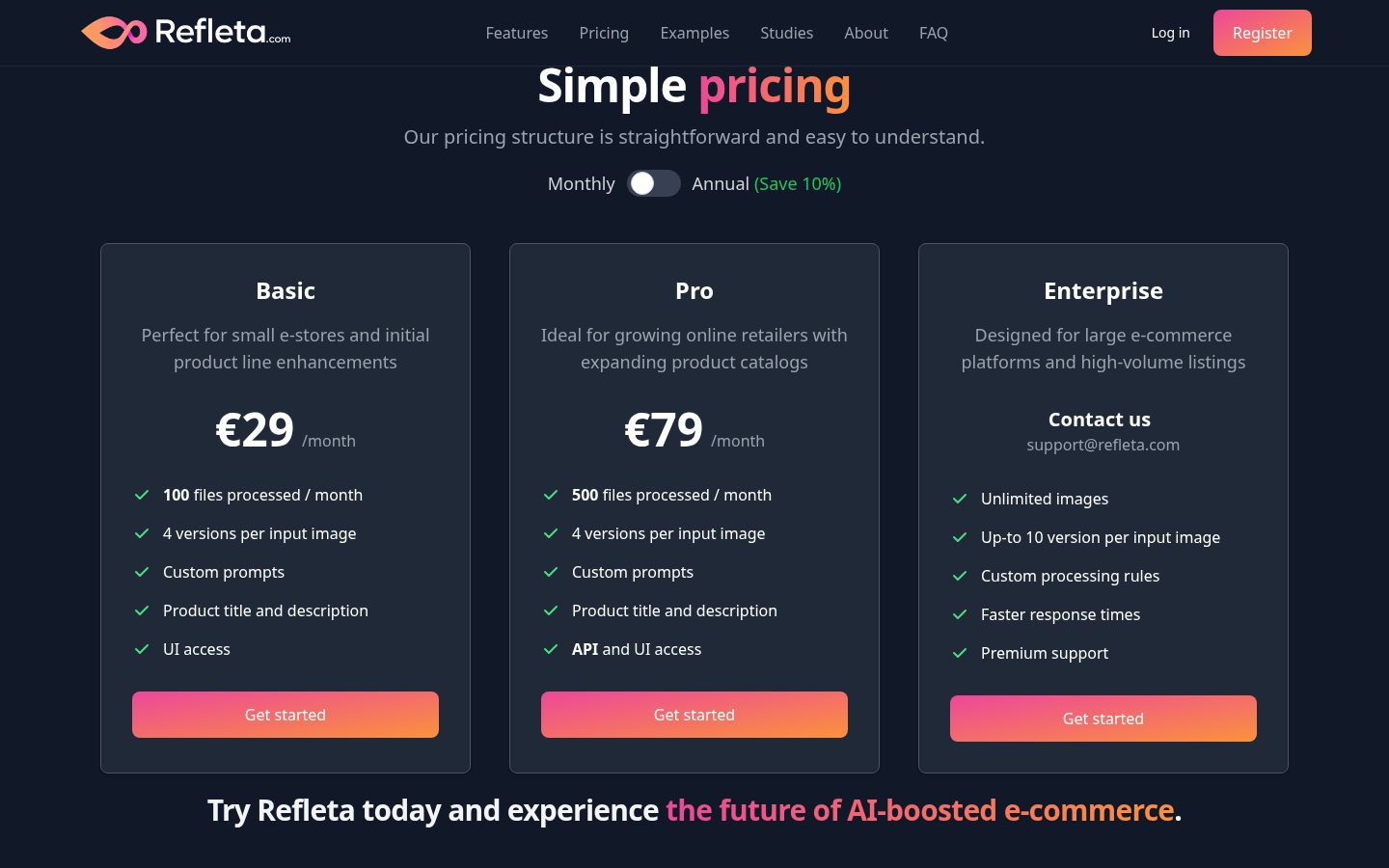 Refleta Pricing