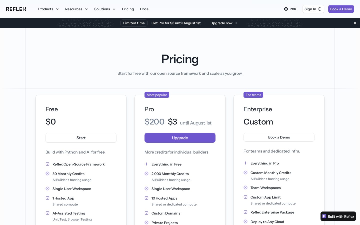 Reflex Pricing