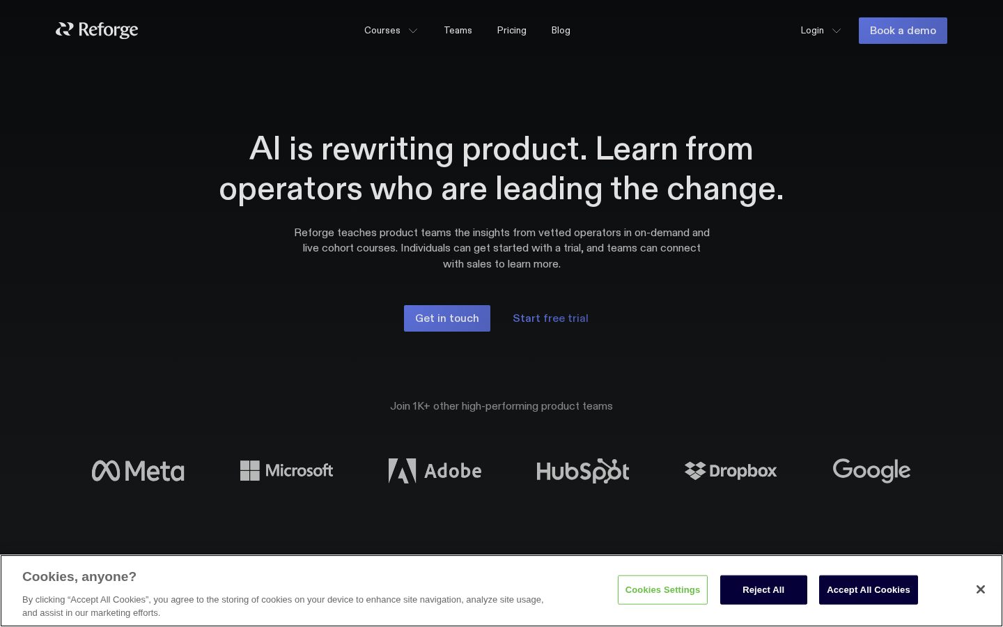 Reforge Homepage