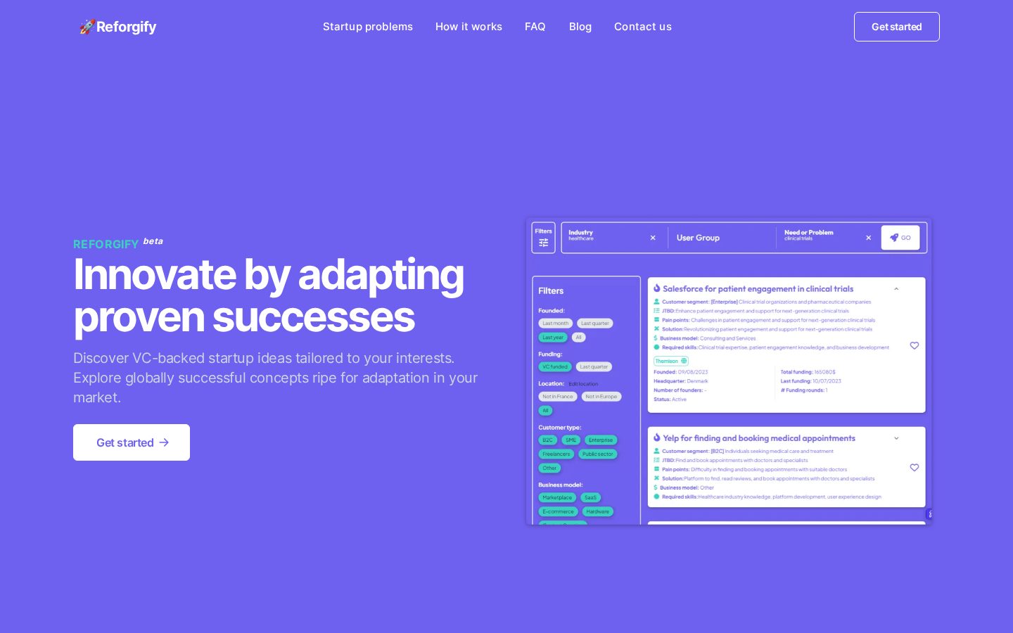 Reforgify Homepage