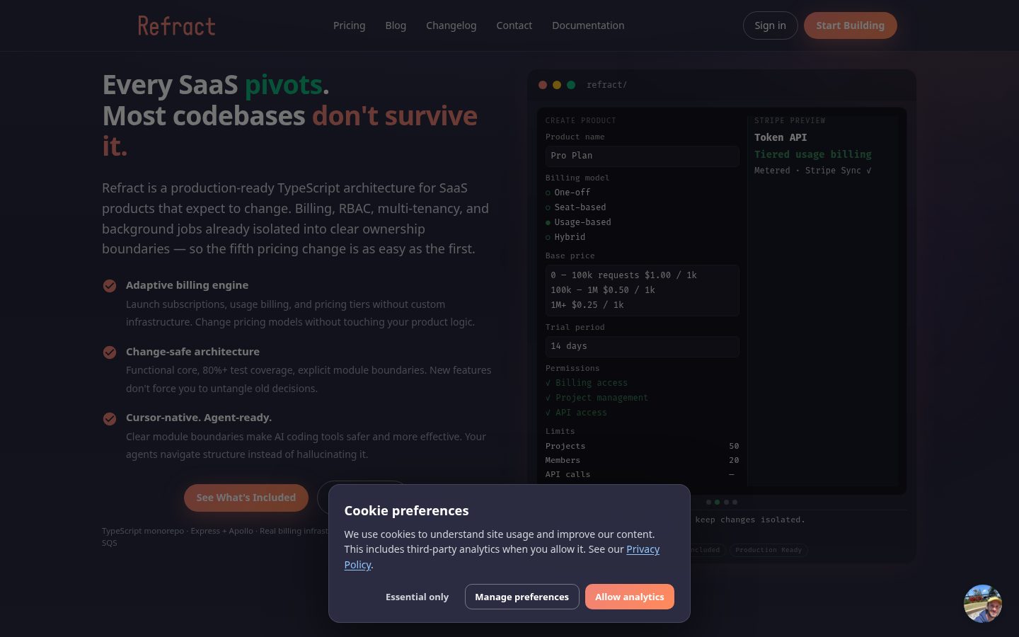 Refract Homepage