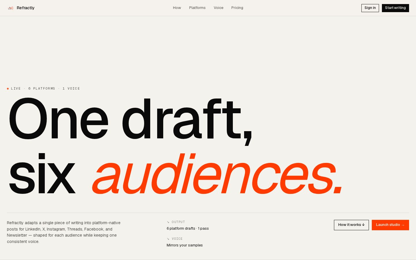 Refractly Homepage