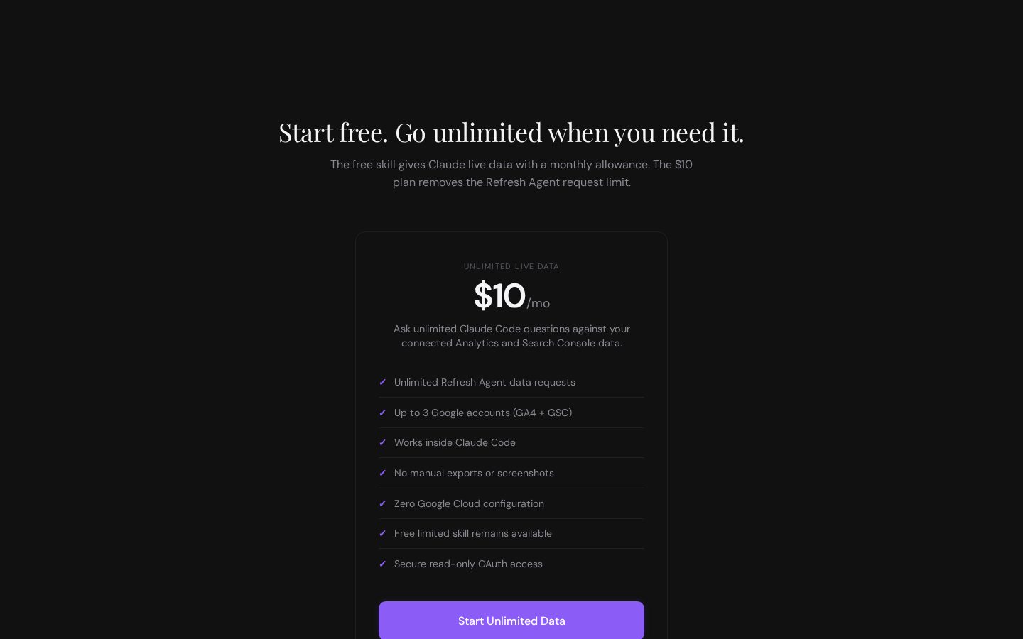Refresh Agent Pricing