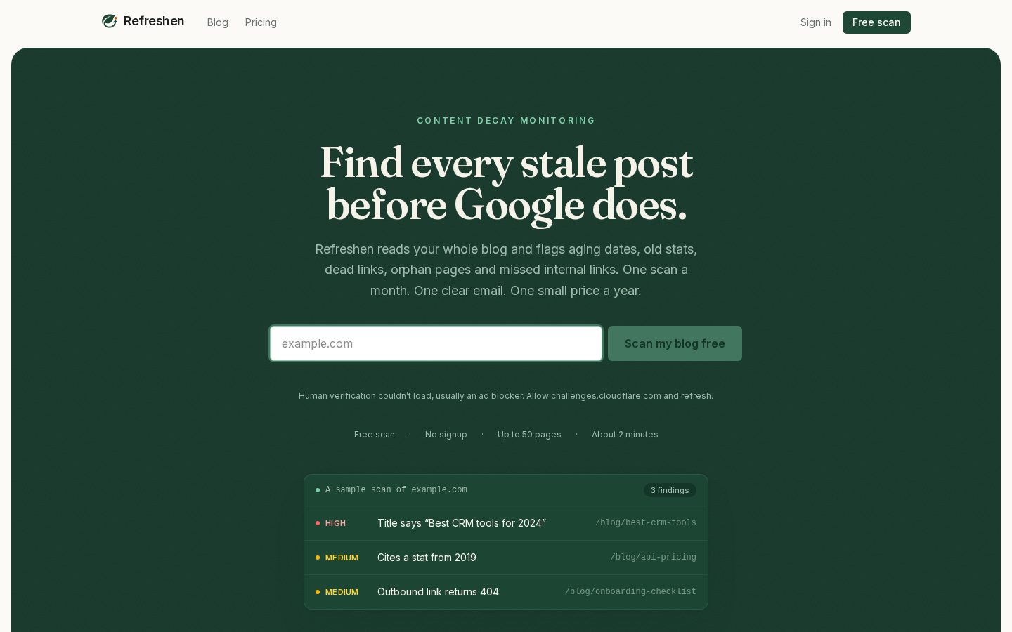 Refreshen Homepage