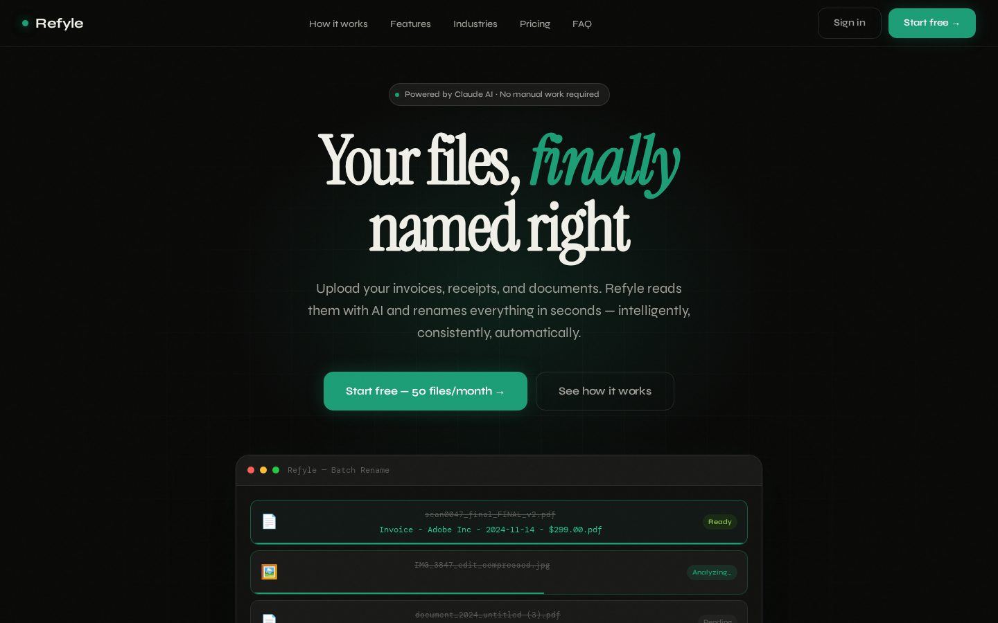 Refyle Homepage