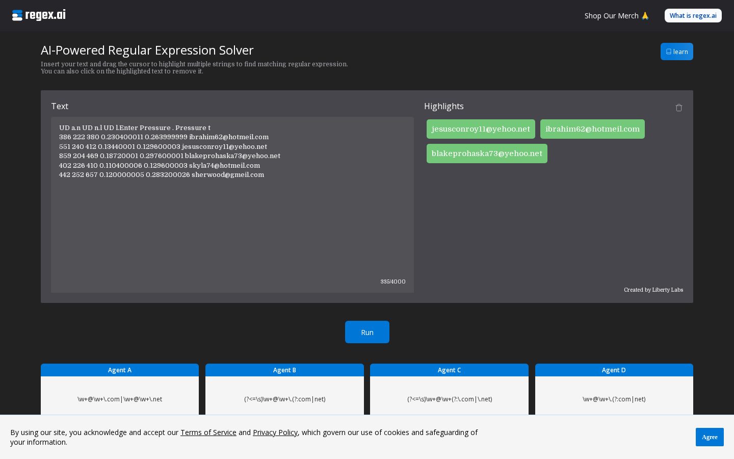 Regex.ai Homepage