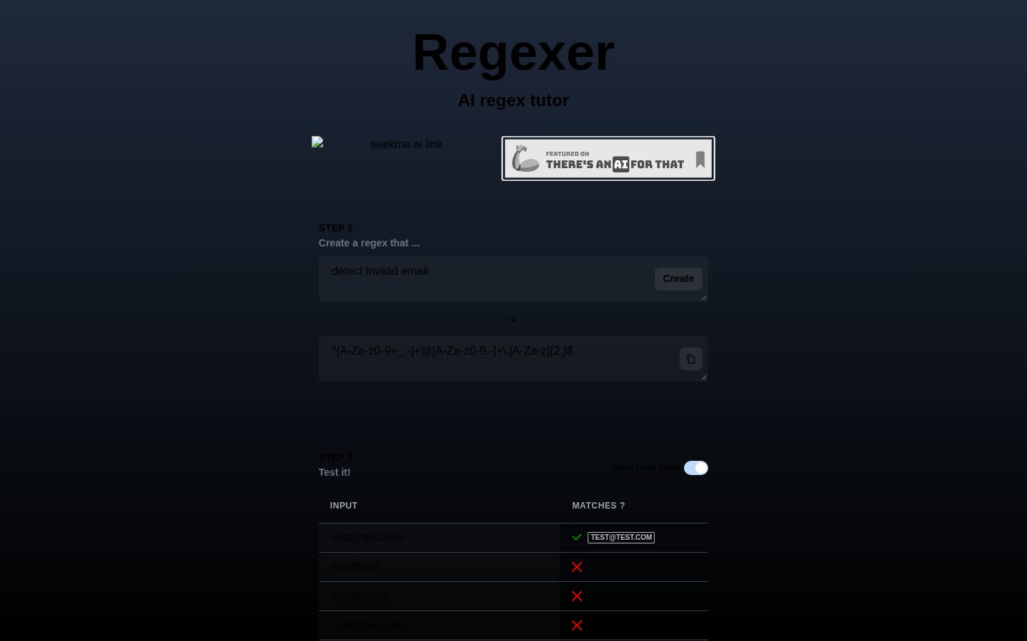 Regexer Homepage