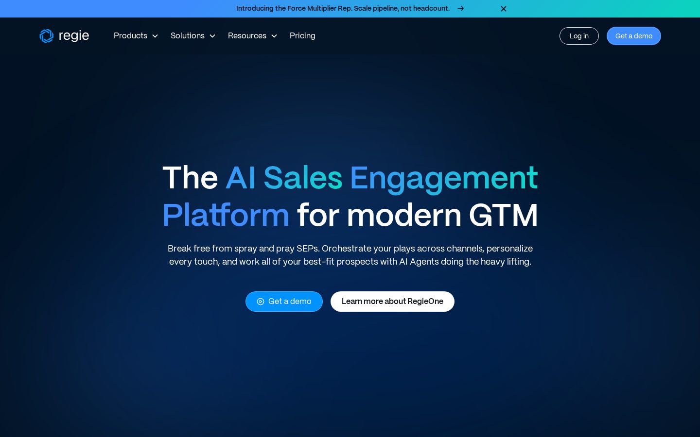 Regie.ai Homepage