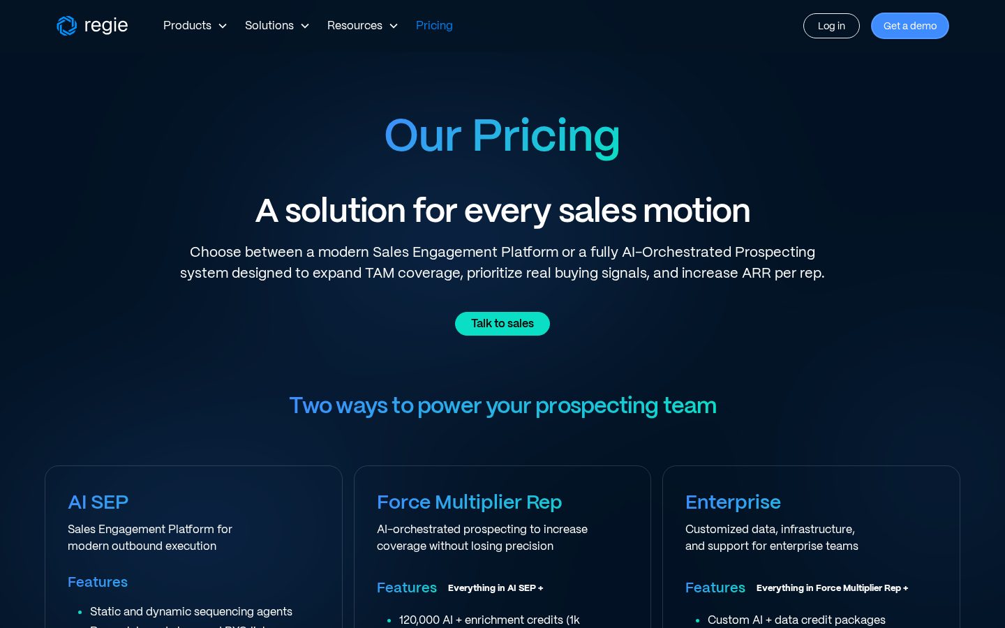 Regie.ai Pricing