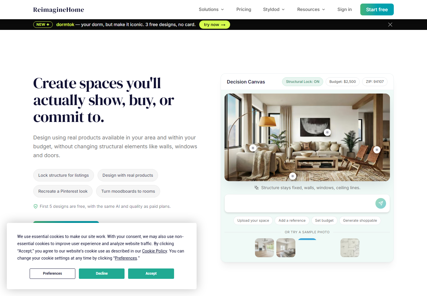 ReimagineHome homepage