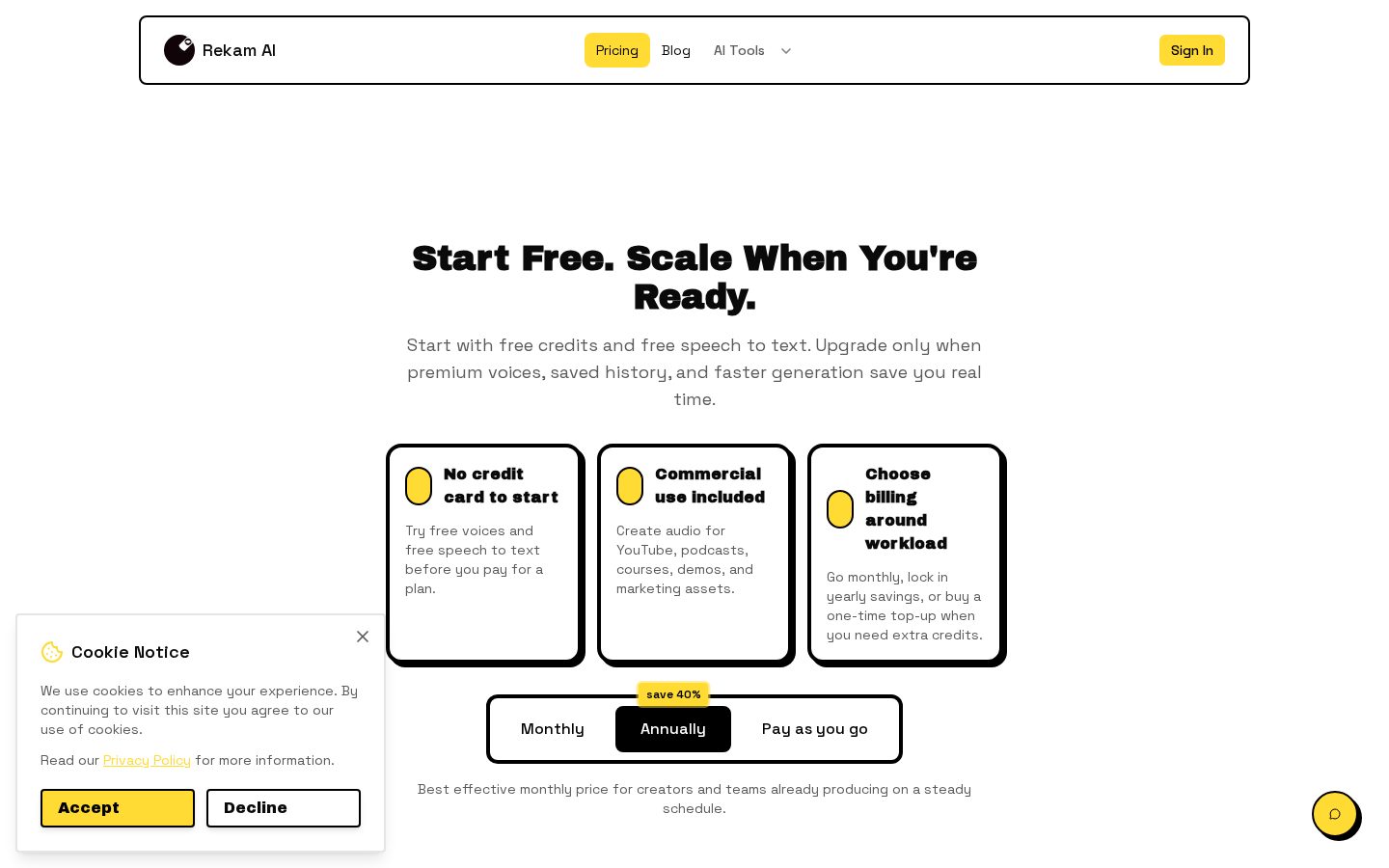 Rekam AI Pricing