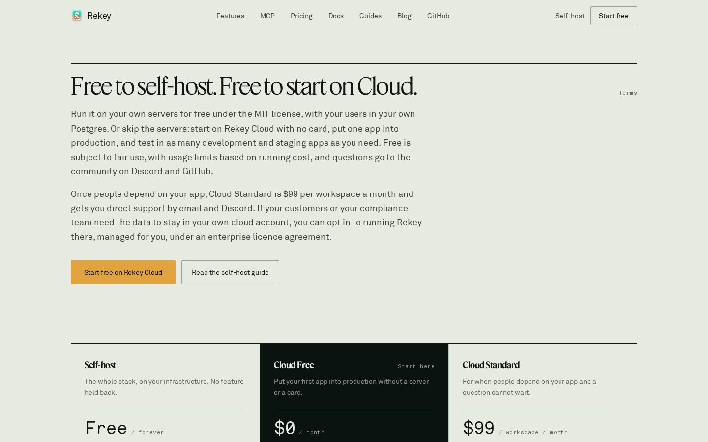 Rekey.dev Pricing