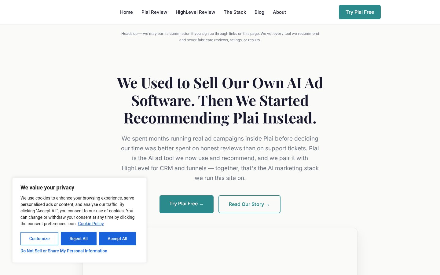 Rekla.ai Homepage
