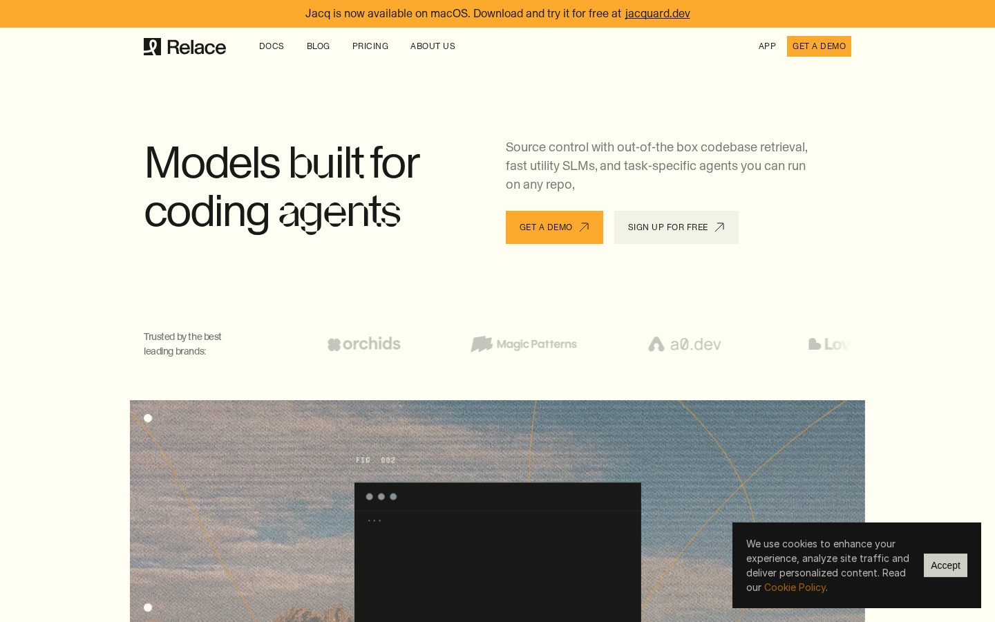 Relace Repos Homepage