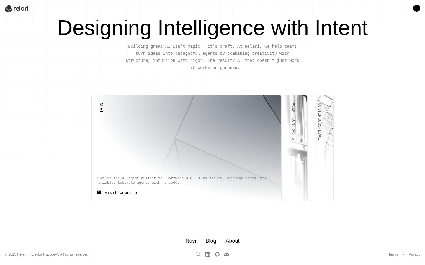 Relari Homepage