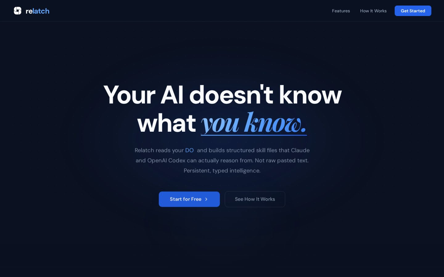 Relatch Homepage