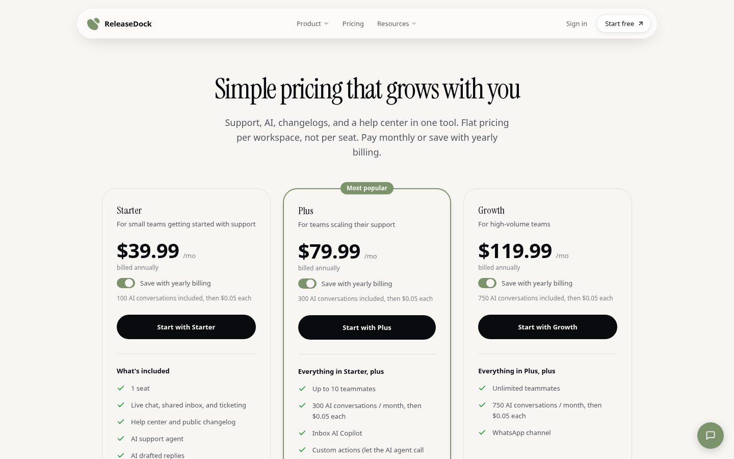 ReleaseDock Pricing