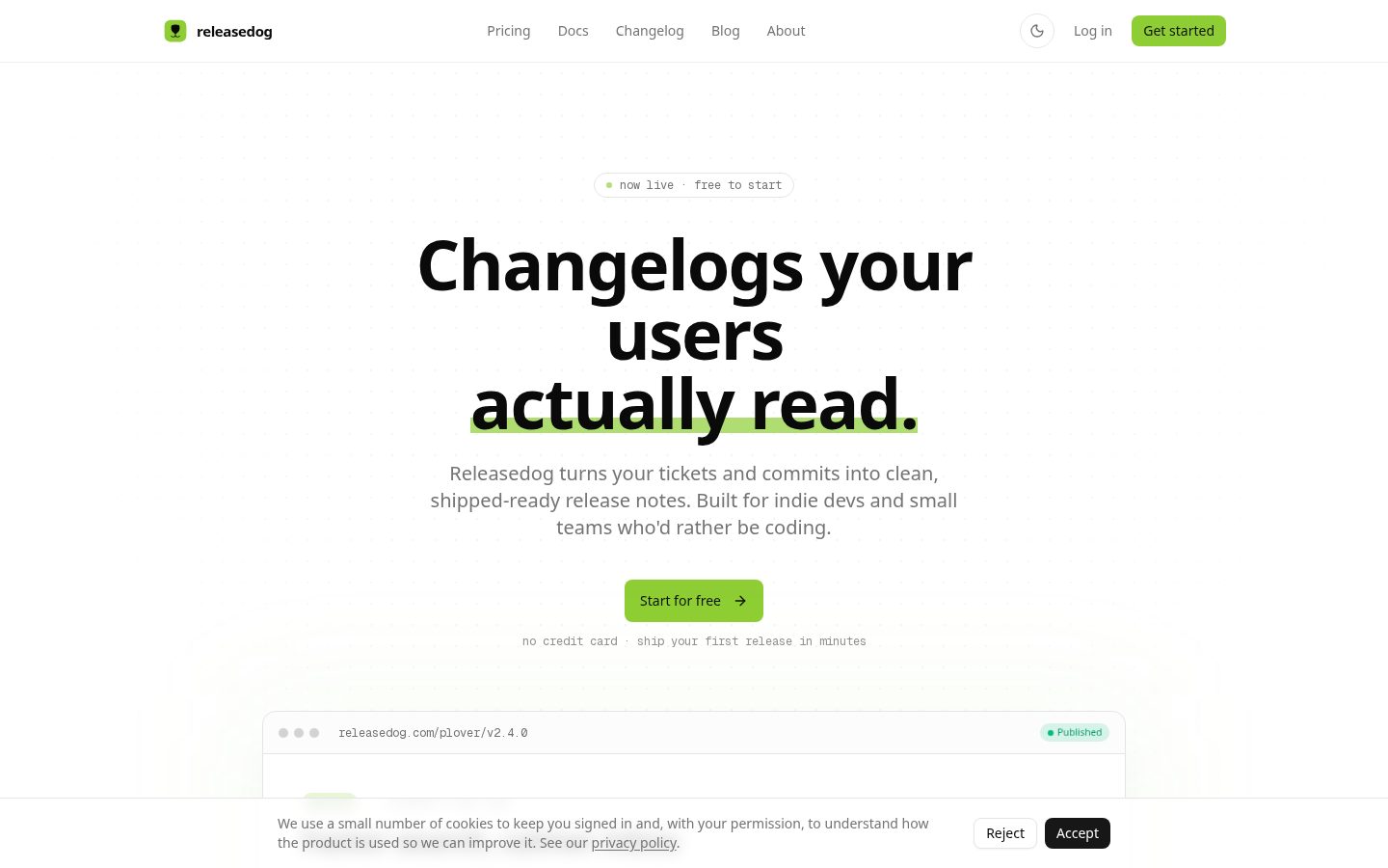 Releasedog Homepage
