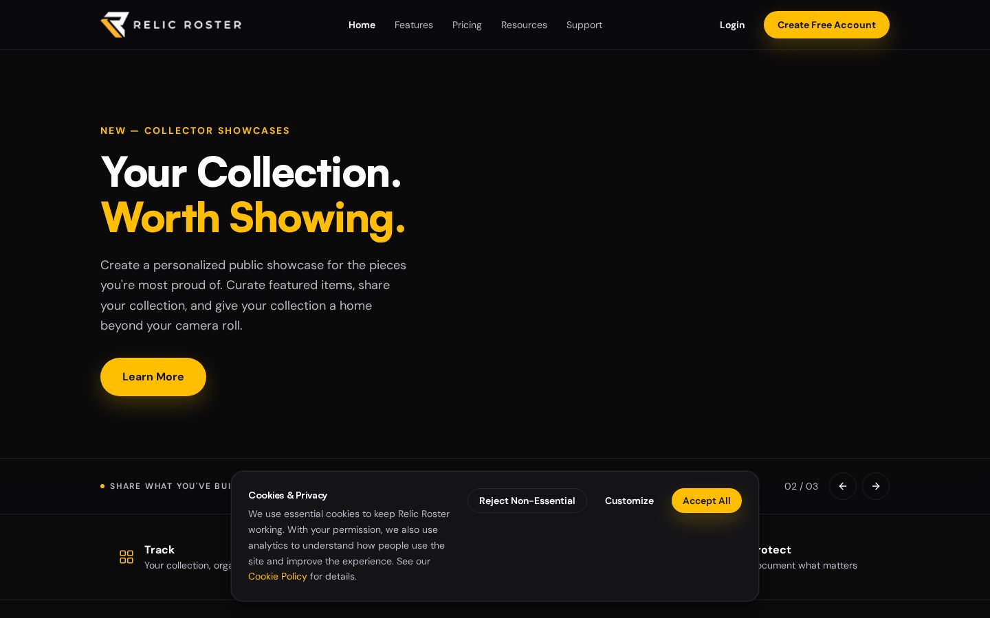 Relic Roster Homepage