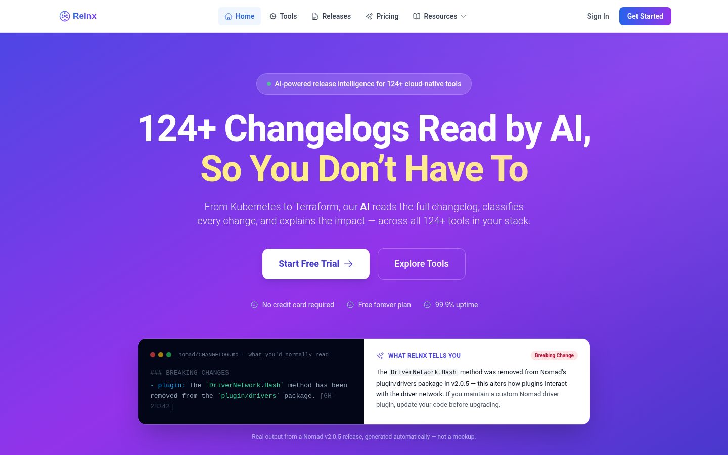 Relnx Homepage
