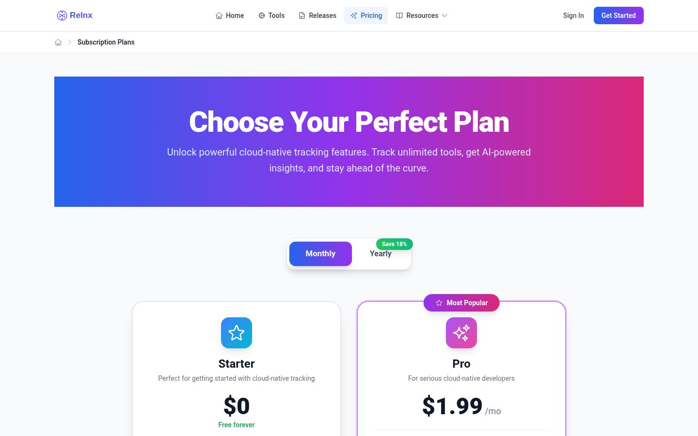 Relnx Pricing