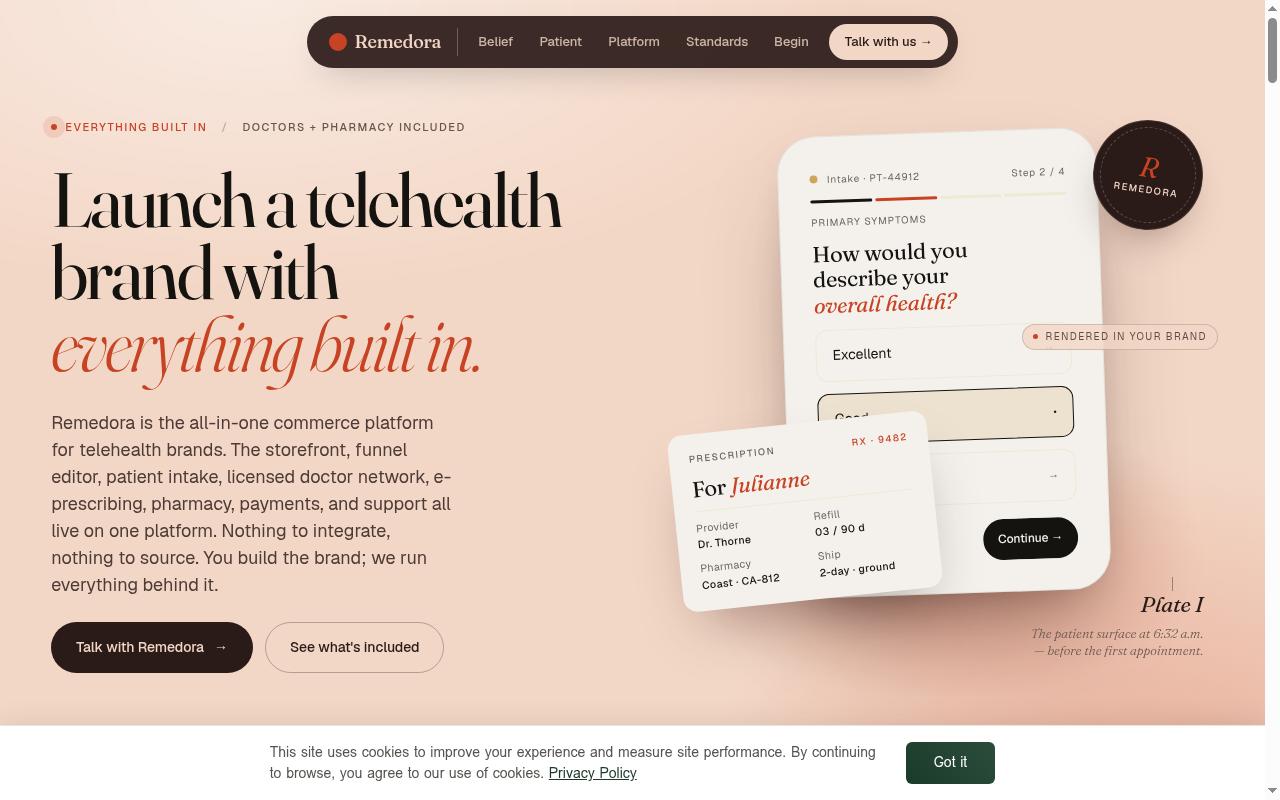 Remedora Homepage