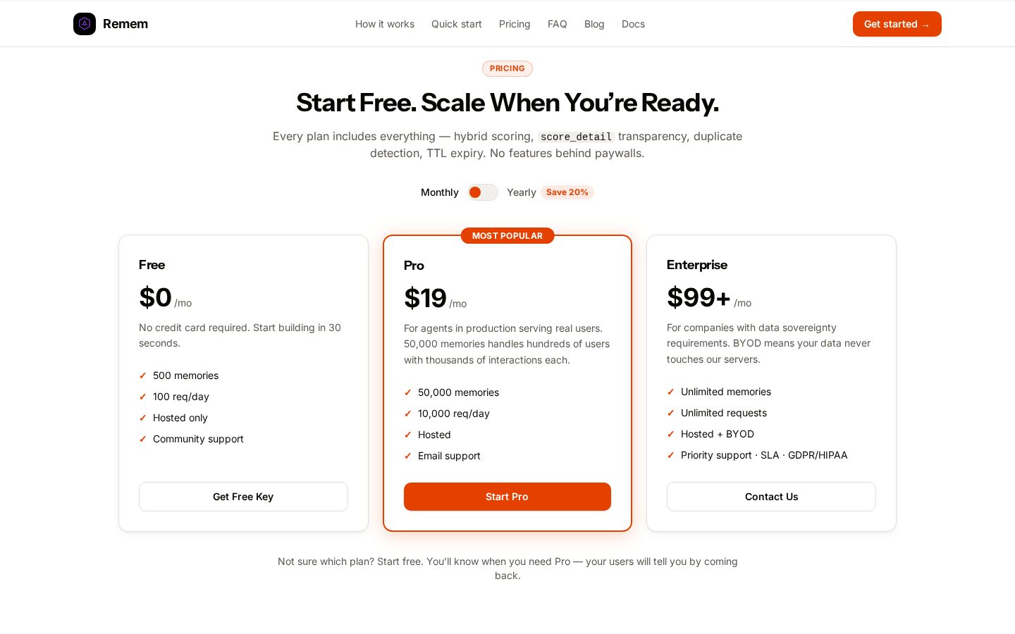Remem Pricing