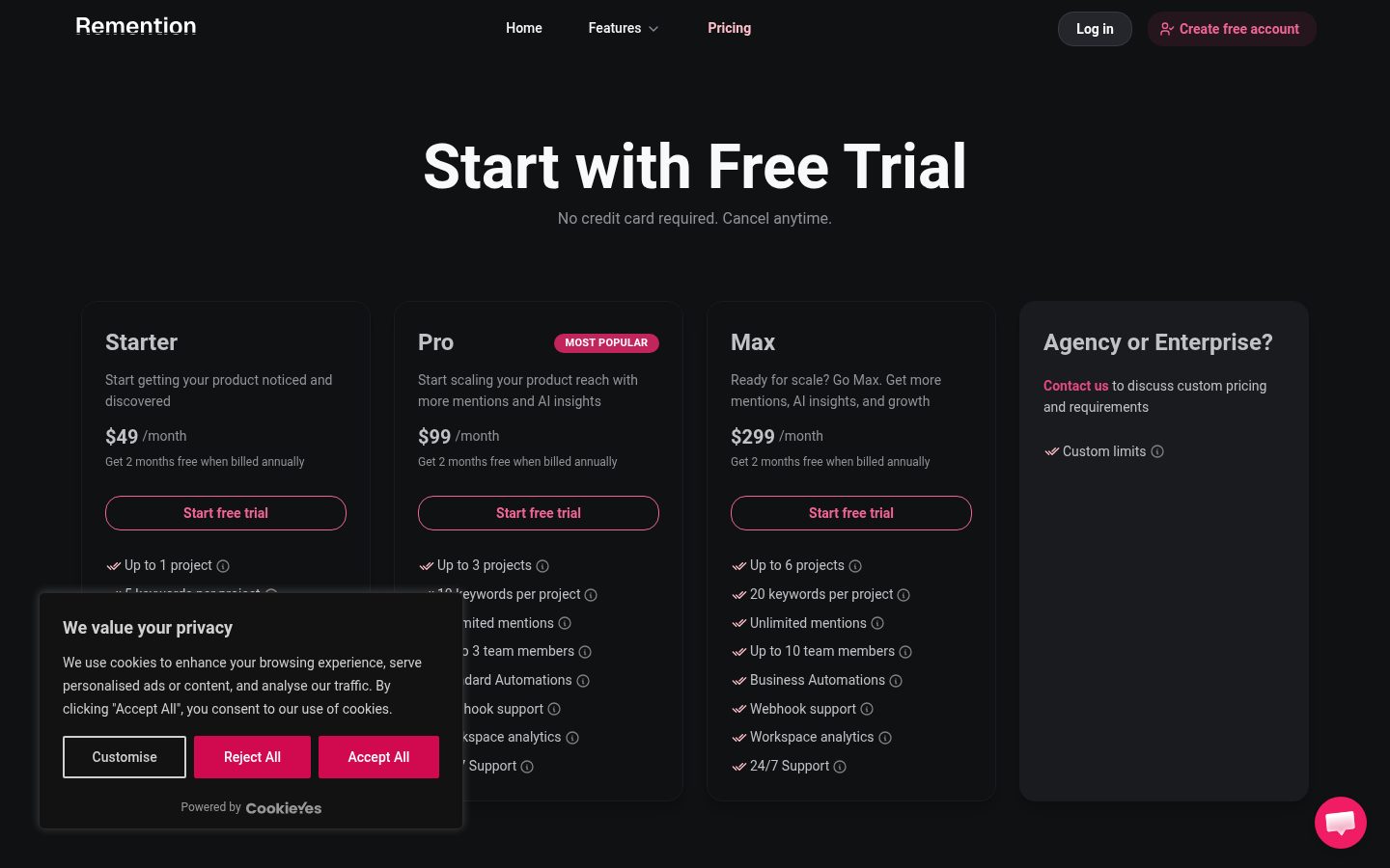 Remention Pricing