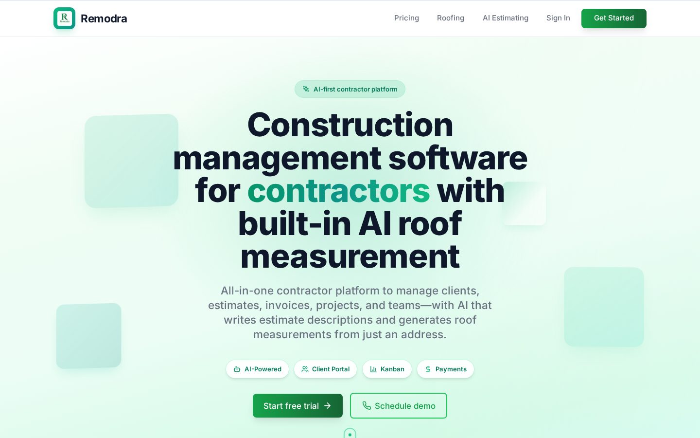 Remodra Homepage