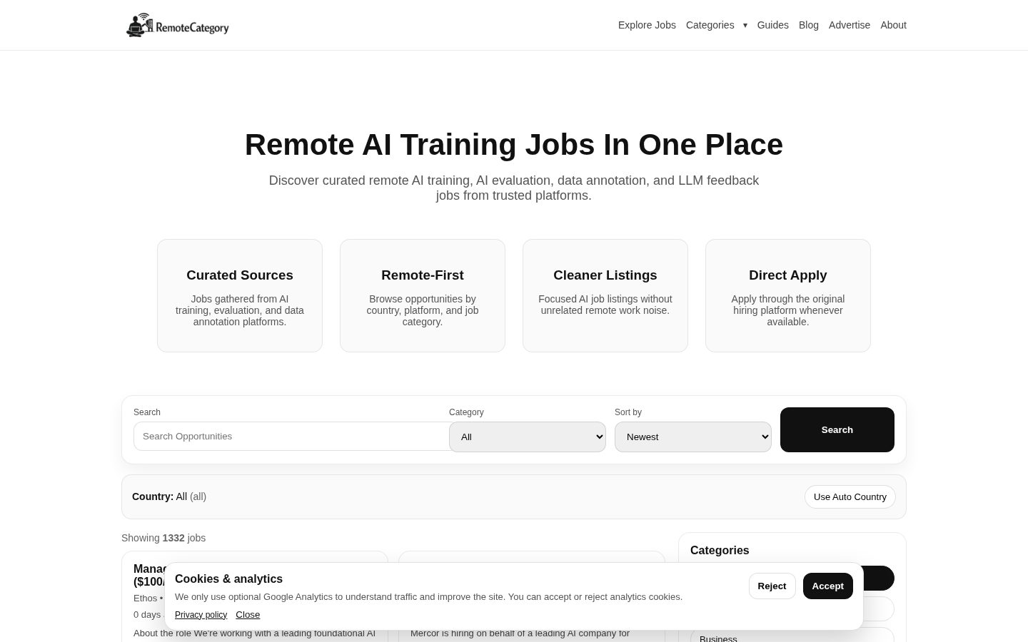 RemoteCategory Homepage