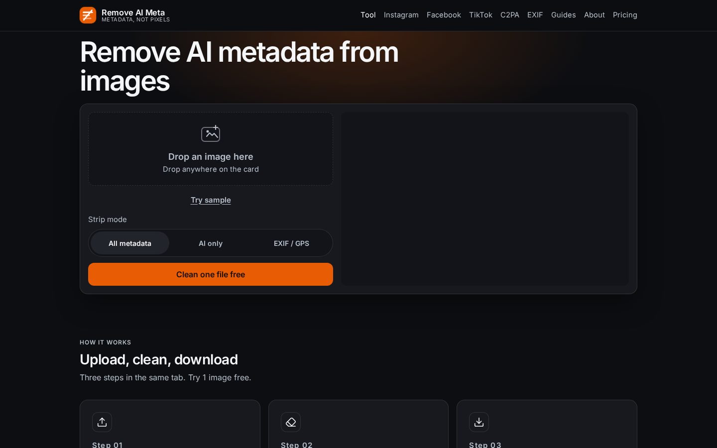 Remove AI Meta Homepage
