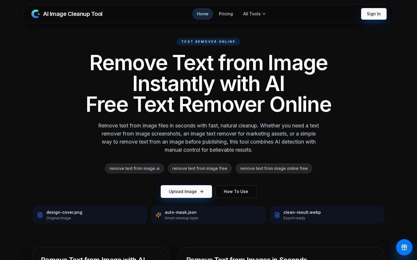 Remove Text from Image Homepage