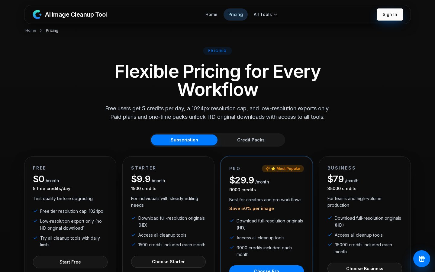 Remove Text from Image Pricing