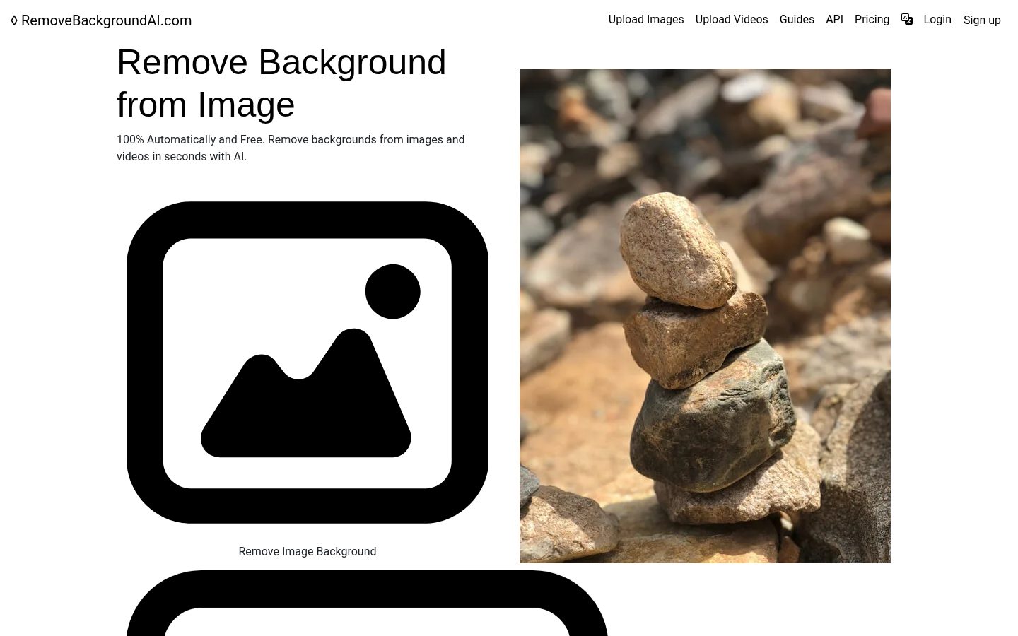 RemoveBackgroundAI Homepage