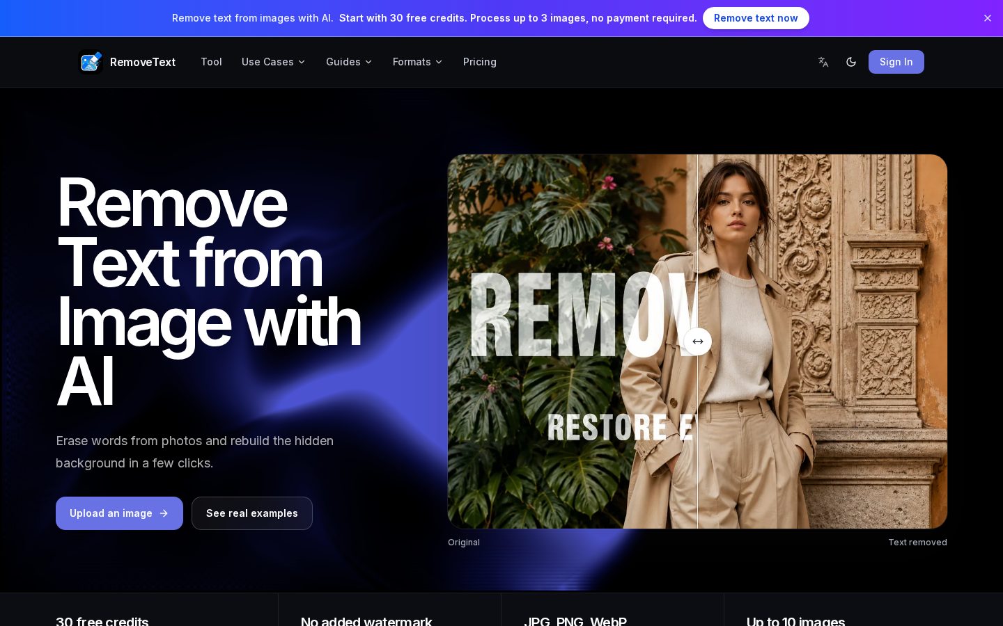 RemoveText Homepage