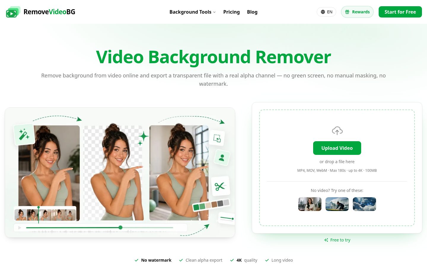 RemoveVideoBG Homepage