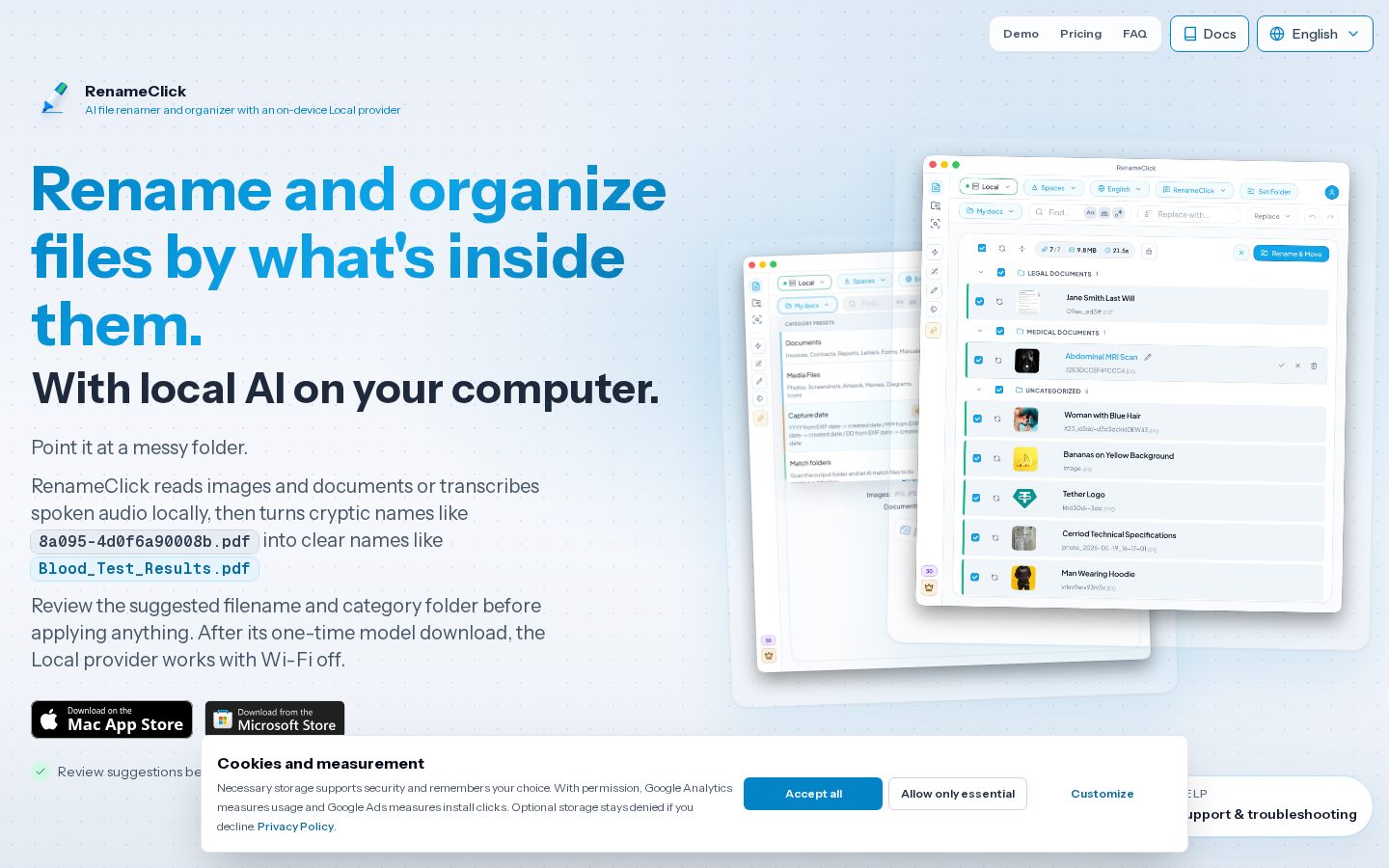 RenameClick Homepage