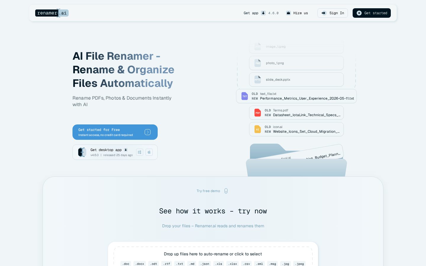 Renamerai Homepage